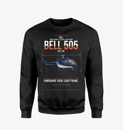 Bell 505 design on black sweatshirt
