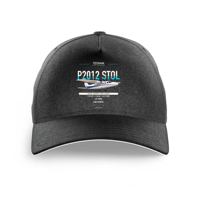 Tecnam P2012 STOL design on black printed hat