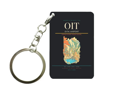 Oita Airport (OIT) design on black key chain