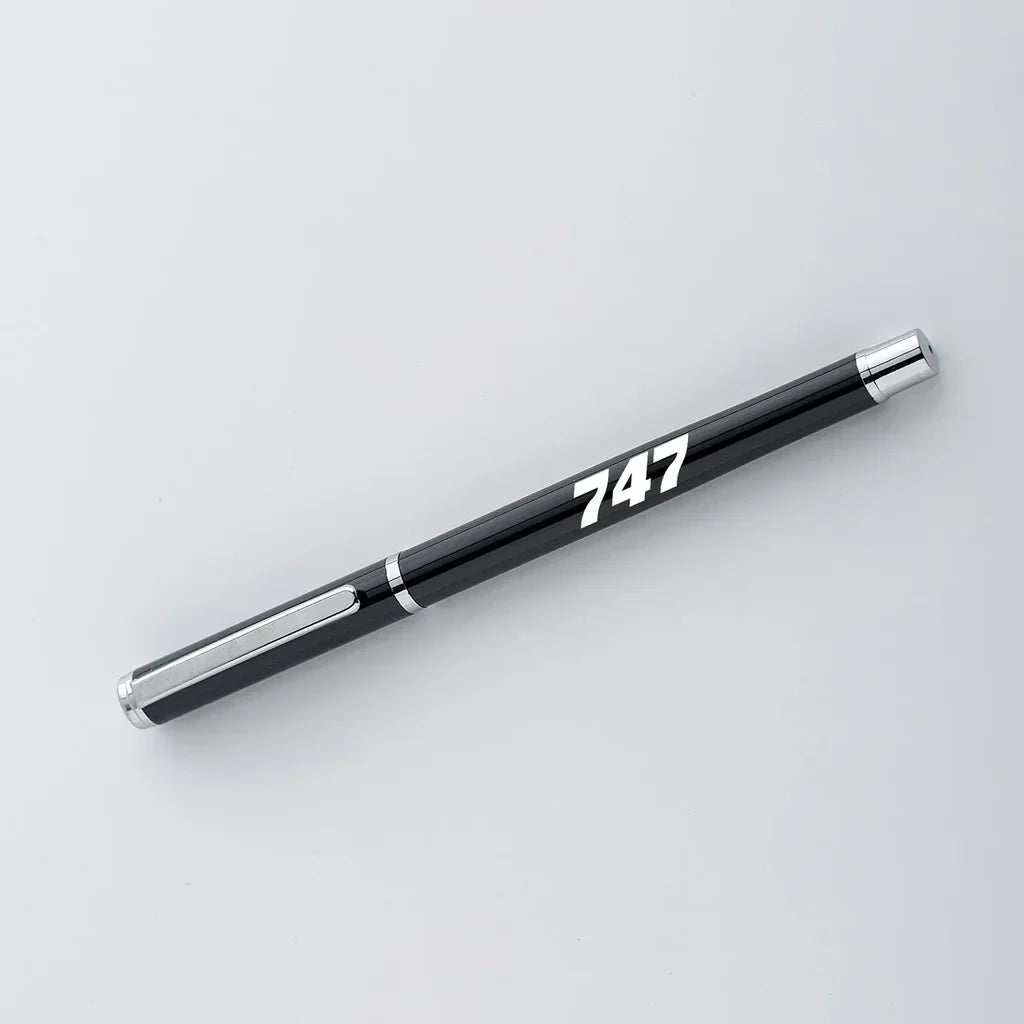 Boeing 747 Flat Text ballpen - black