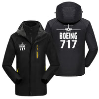 Thumbnail for Boeing 717 & Plane aviation design printed on heavyweight insulated shell with snow cuffs thick ski jacket.