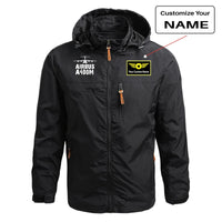 Thumbnail for Airbus A400M & Plane aviation design printed on lightweight shell with slim fit stylish thin jacket.