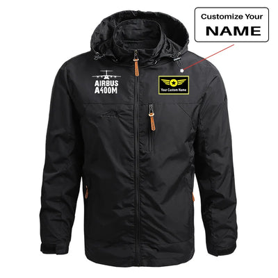Airbus A400M & Plane aviation design printed on lightweight shell with slim fit stylish thin jacket.