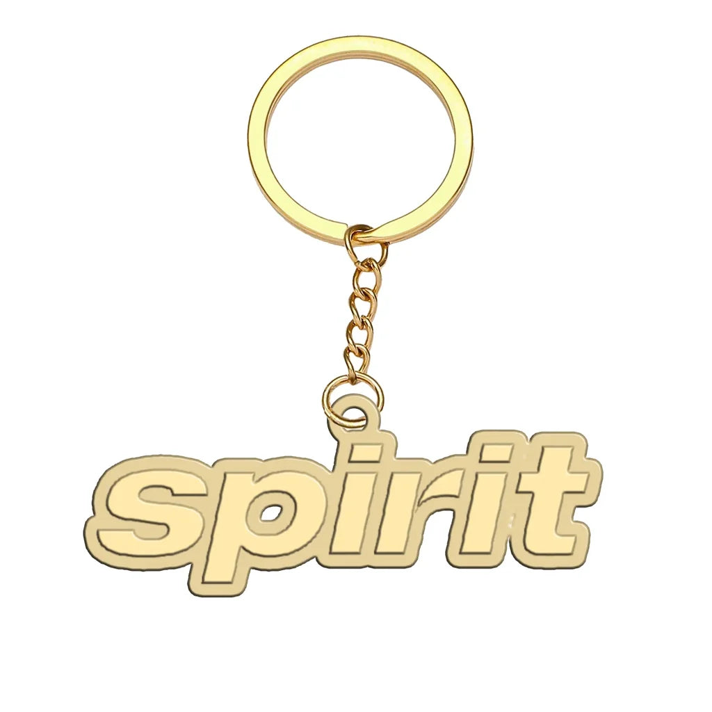 Spirit Airlines aviation hollow key chain in polished alloy.