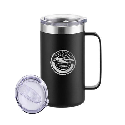 Aviation Lovers aviation design on stainless beer mug, insulated stainless beer mug.