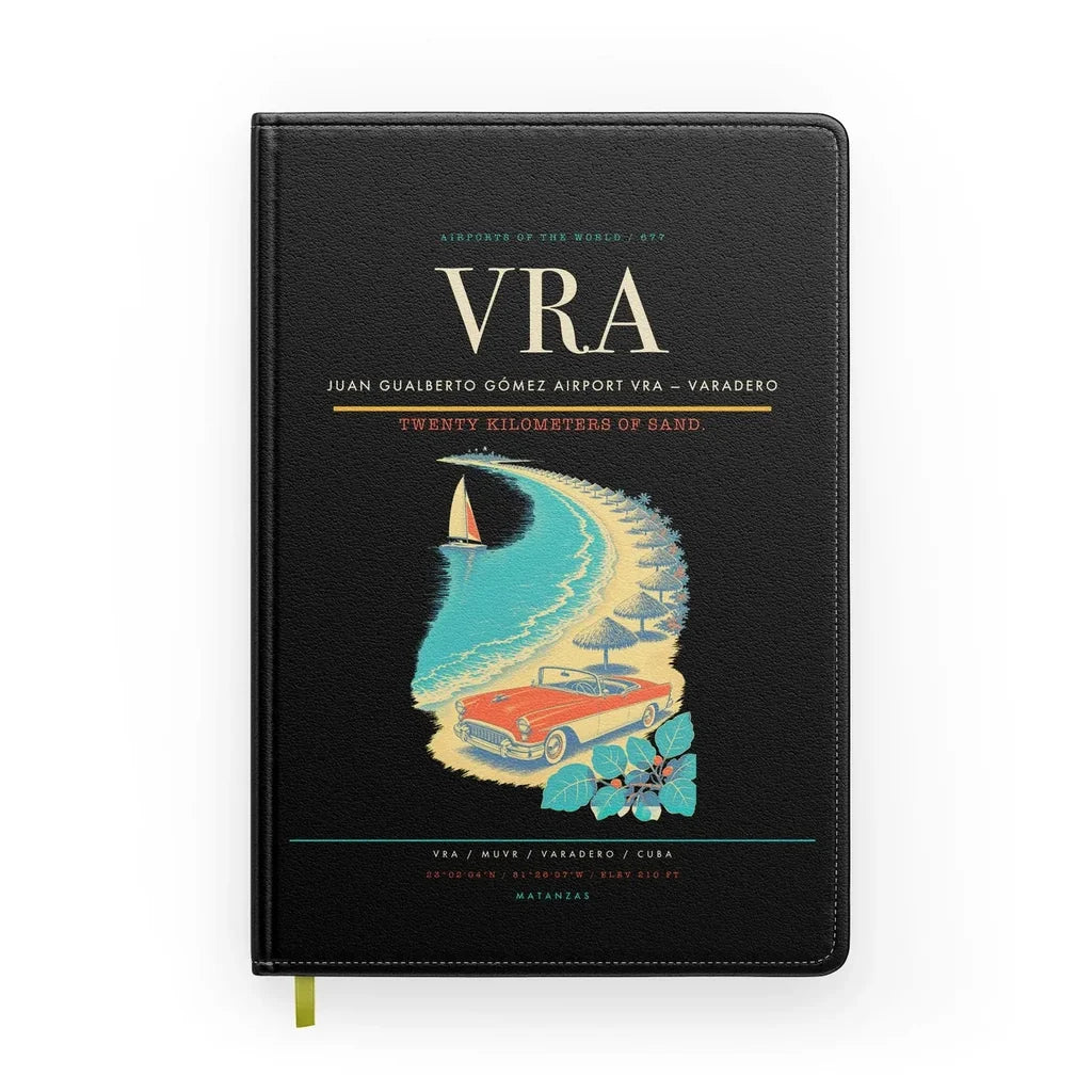 Juan Gualberto Gómez Airport (VRA) design on black notebook