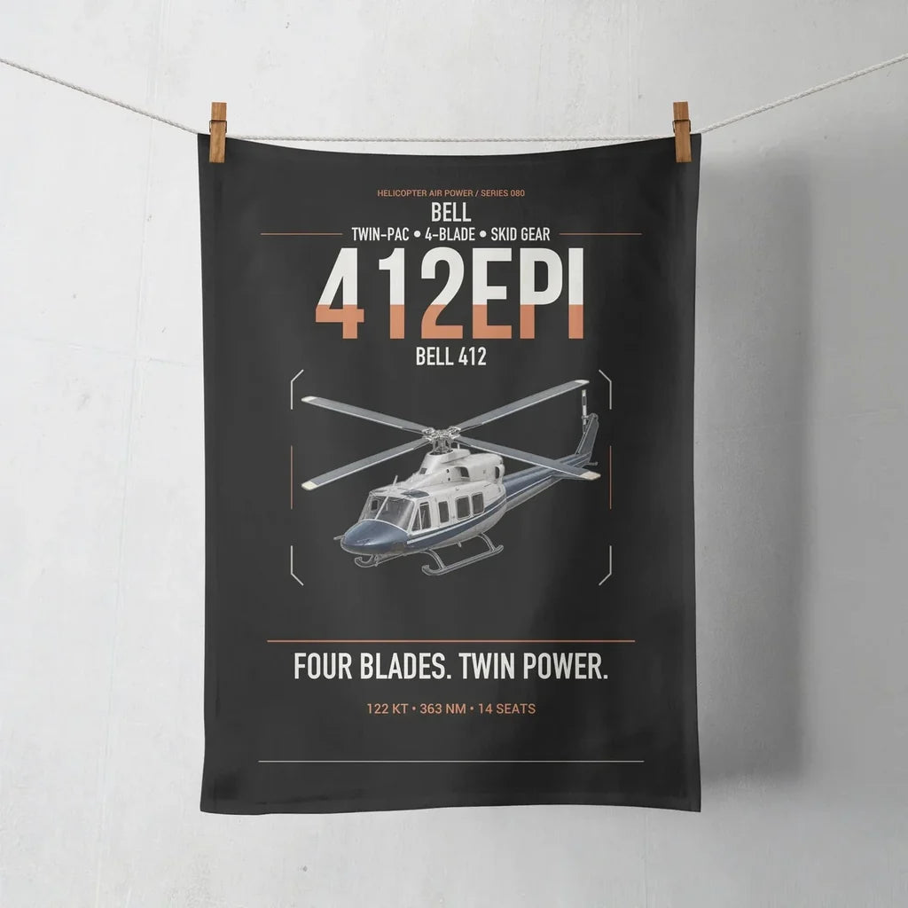 Bell 412EPI design on black towel