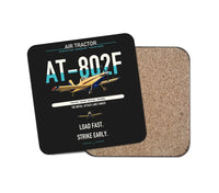 Thumbnail for Air Tractor AT-802F design on black 1 piece coaster