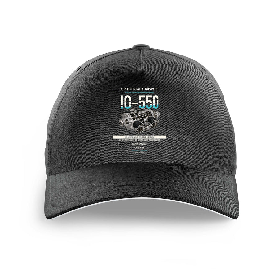 IO-550 design on black printed hat