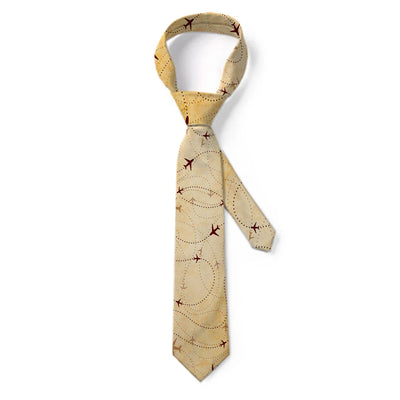 Vintage Travelling with aviation design on premium silk blend tie.