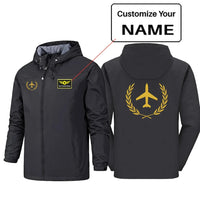 Thumbnail for Leaf & Airplane Rain Jackets & Windbreakers aviation design printed on waterproof shell with sealed seams rain jacket.