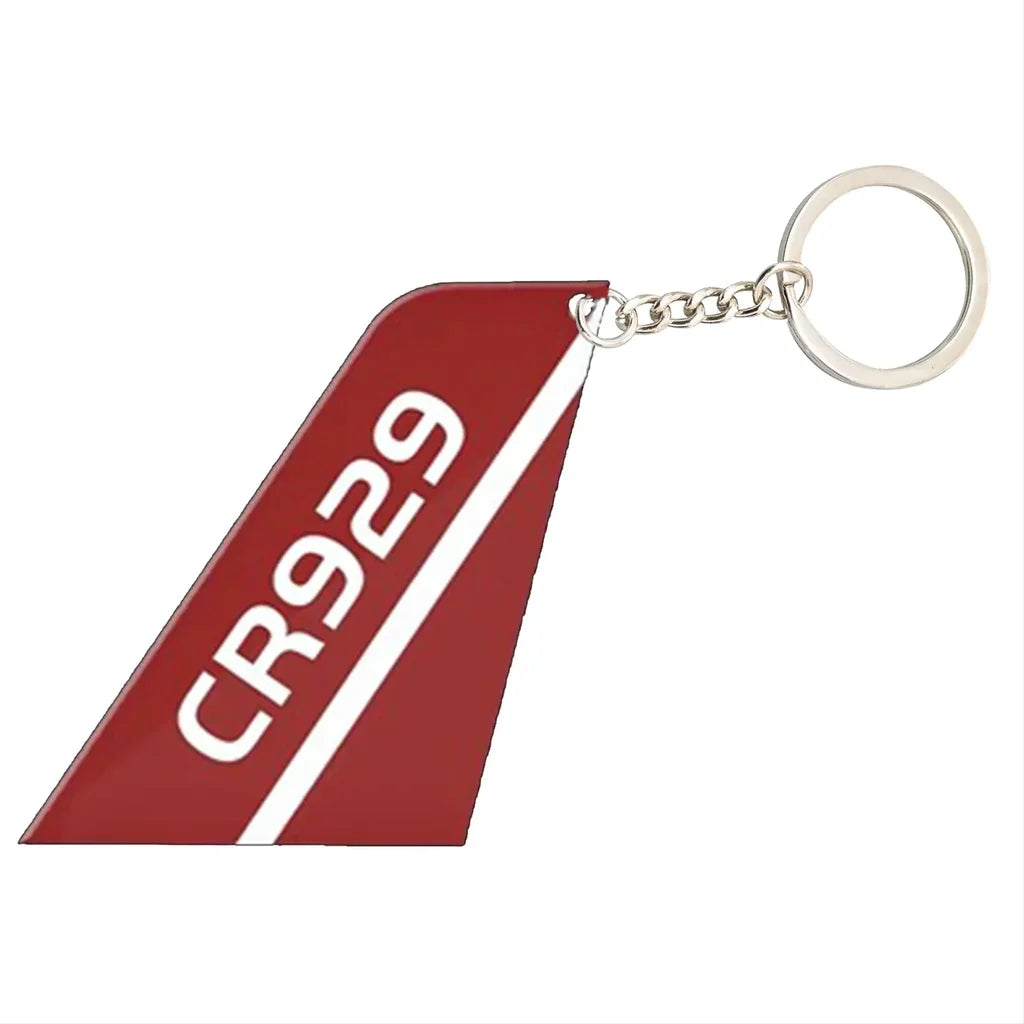 Tail CR929 aviation shaped key chain, durable metal alloy.