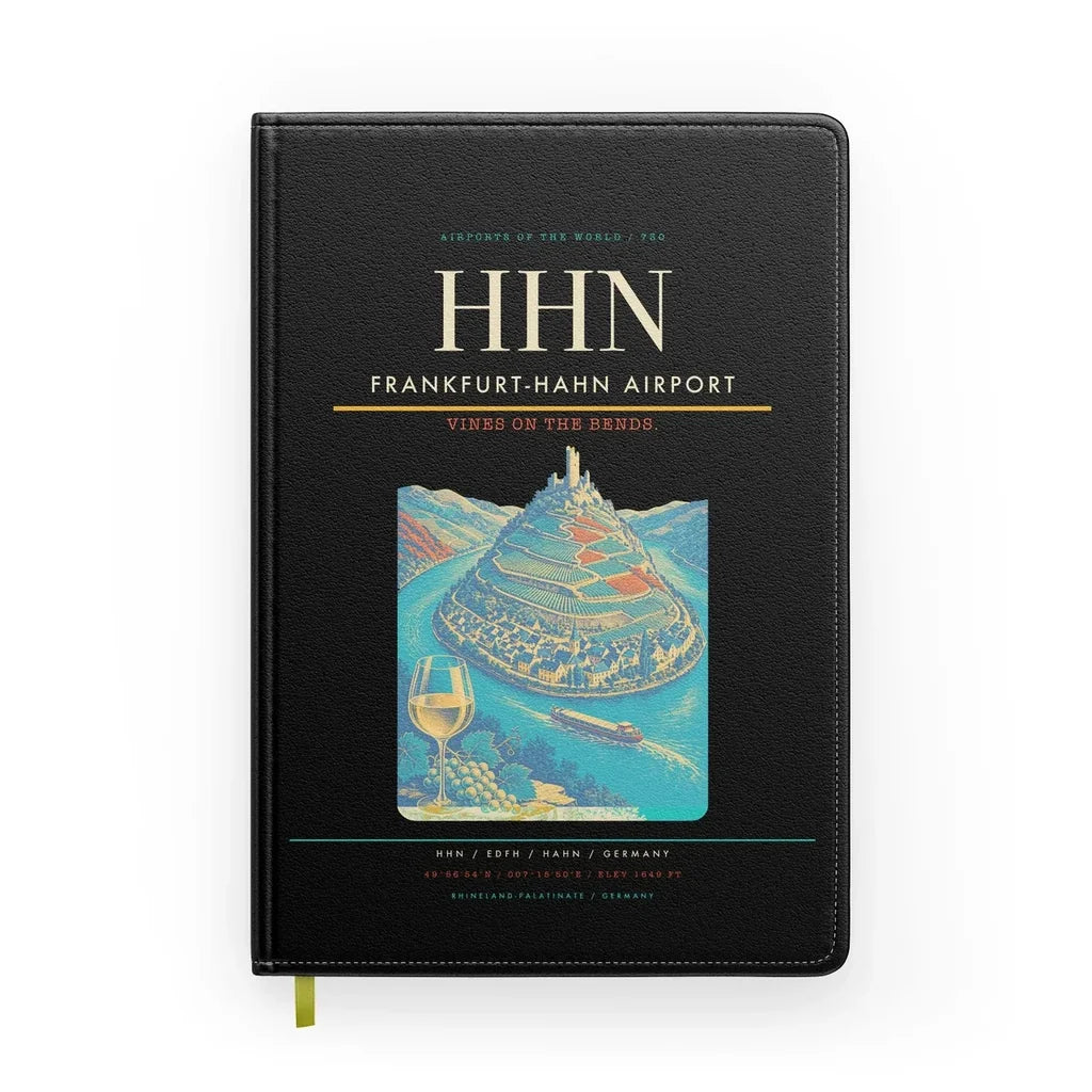 Frankfurt-Hahn Airport (HHN) design on black notebook