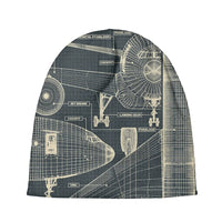 Thumbnail for Airplanes Fuselage & Details aviation embroidery on soft knit fabric 3D knit beanie.