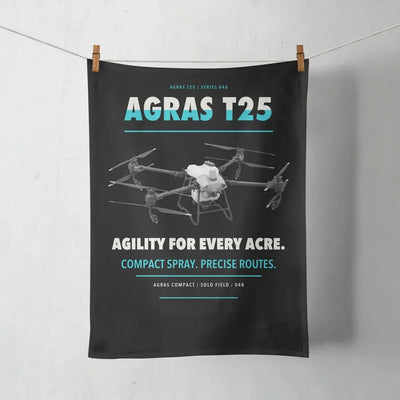 DJI Agras T25 design on black towel