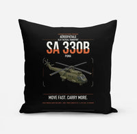 Thumbnail for Aérospatiale SA 330B Puma design on black pillow