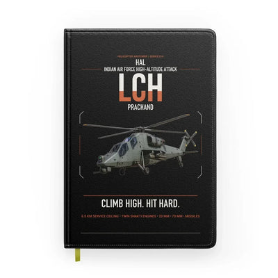HAL LCH Prachand design on black notebook