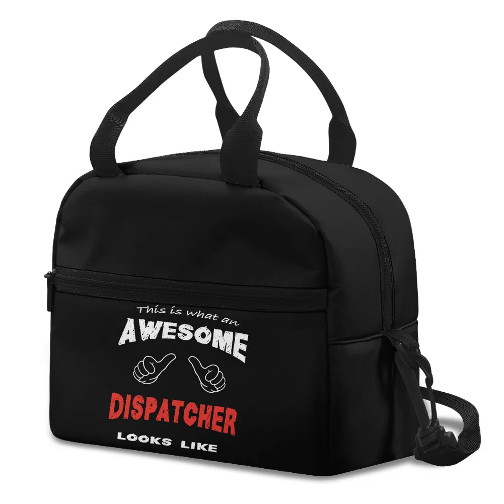 Dispatcher aviation print lunch bag, insulated polyester.