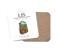 Thumbnail for Lisbon Humberto Delgado Airport (LIS) design on white 1 piece coaster
