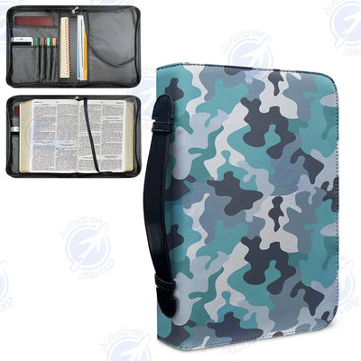 Military Camouflage Green aviation print PU accessories bag, PU faux leather.