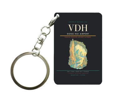 Dong Hoi Airport (VDH) design on black key chain