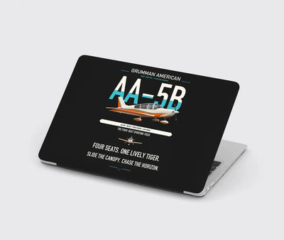 Grumman American AA-5B Tiger design on black MacBook case