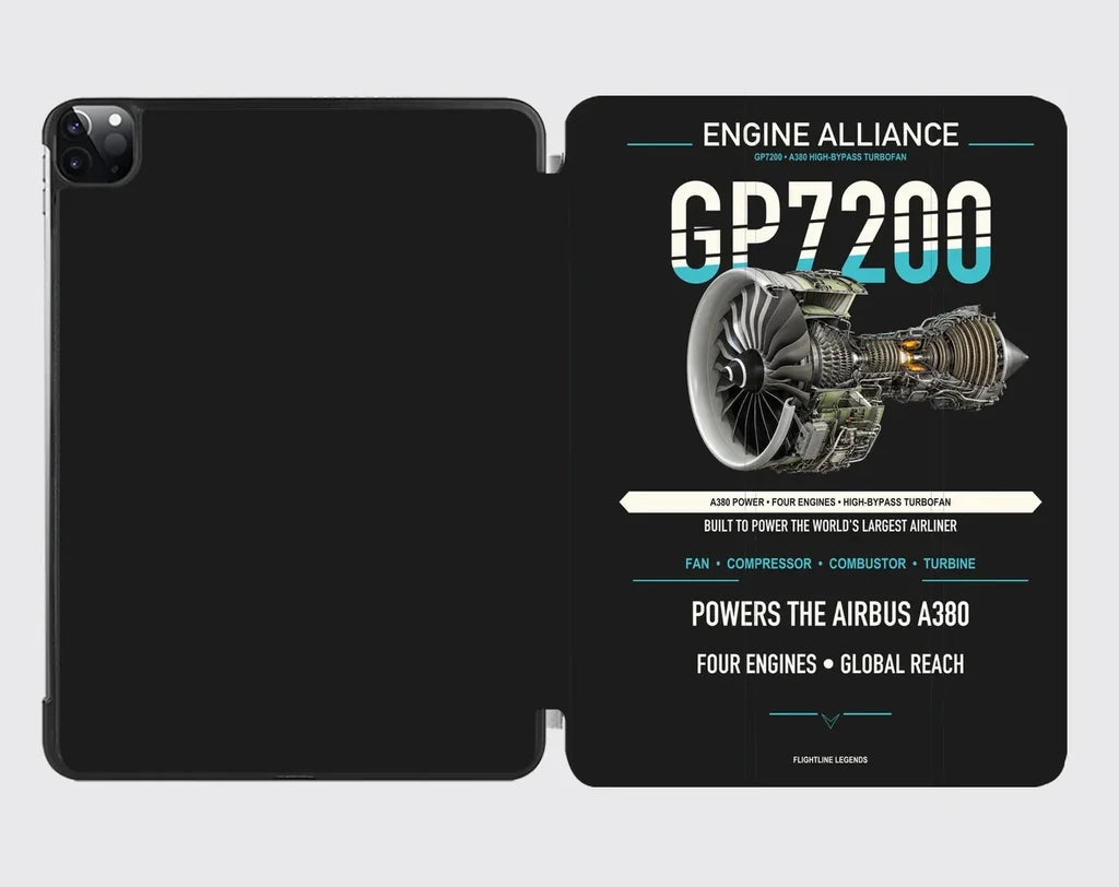 GP7200 design on black ipad tablet case