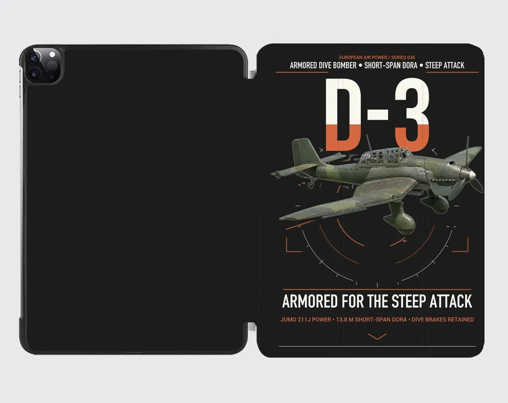 Junkers Ju 87D-3 design on black ipad tablet case