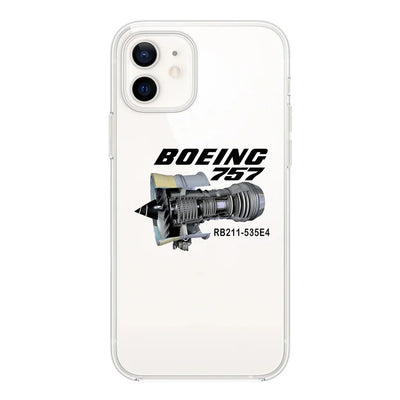Boeing 757 & Rolls Royce Engine (RB211) Transparent Silicone aviation print transparent iPhone case, fits iPhone.