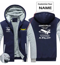 Thumbnail for If You're Cool You're Probably a Pilot aviation design printed on soft cotton blend zipped sweatshirt.