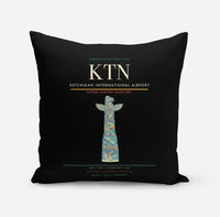 Thumbnail for Ketchikan International Airport (KTN) design on black pillow