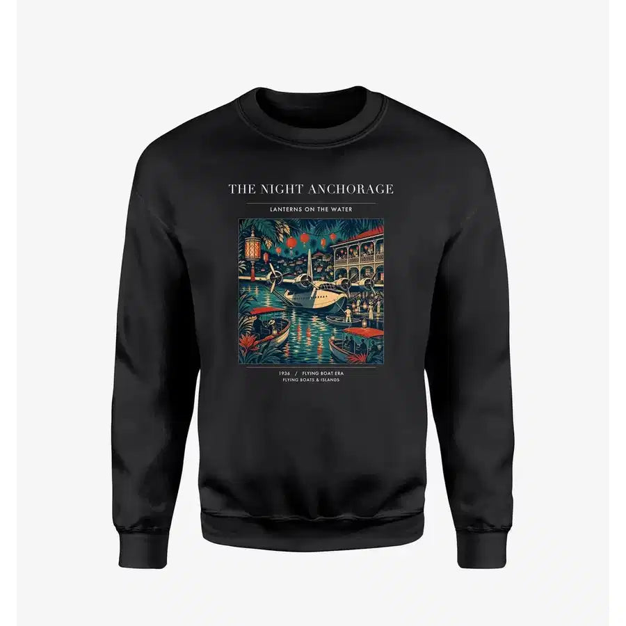 VINTAGE G4063 - The Night Anchorage - Designed Sweatshirts design on black