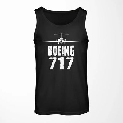 Boeing 717 & Plane aviation design on breathable cotton tank top.