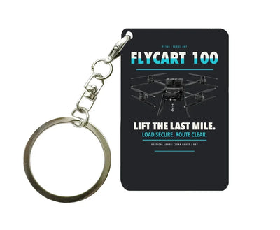 DJI FlyCart 100 Key Chain design on black key chain