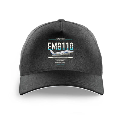 Embraer EMB 110 Bandeirante design on black printed hat
