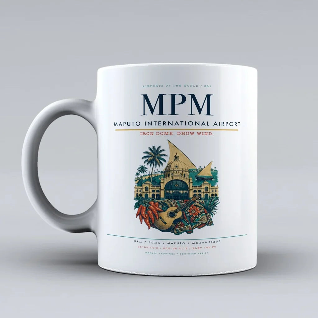 International Airport MPM Mug design on white maputo