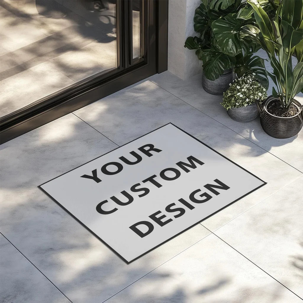 Your Custom Image / aviation design on durable fibre with non-slip backing door mat.
