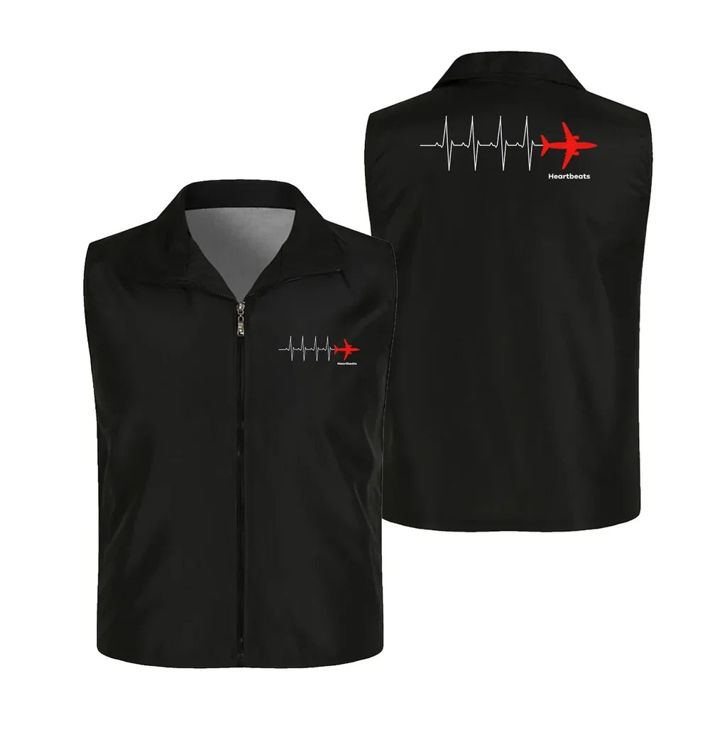 Aviation Heartbeats Thin Style aviation design printed on lightweight shell with sleeveless design thin vest.