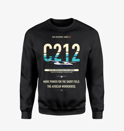 CASA C-212-200 Aviocar design on black sweatshirt