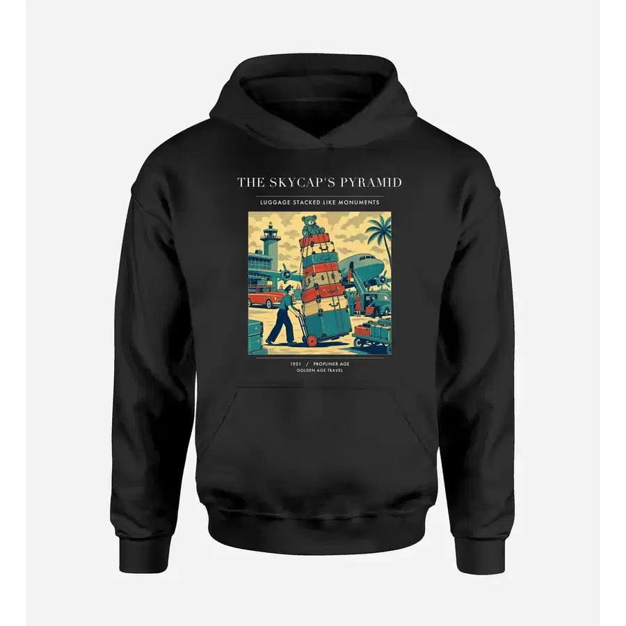 VINTAGE G4379 - The Skycap's Pyramid - Premium Hoodie design on black premium