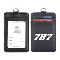 Thumbnail for Boeing 787 Flat Text aviation design ID card holder, faux leather construction.