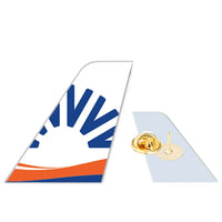 Thumbnail for SunExpress aviation design tail-shape badge pin in polished alloy.