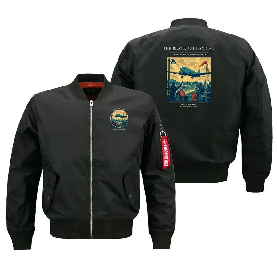 VINTAGE G4501 - The Blackout Landing - Bomber Jacket design on black