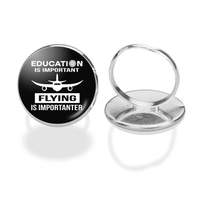 Flying is Importanter aviation ring in stainless steel.