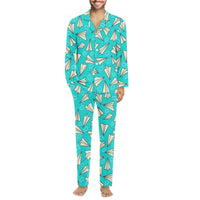 Thumbnail for Super Cool Paper Airplanes men button pajamas - view 1