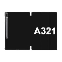 Thumbnail for Airbus A321 Flat Text aviation themed tablet case for Samsung tablet.