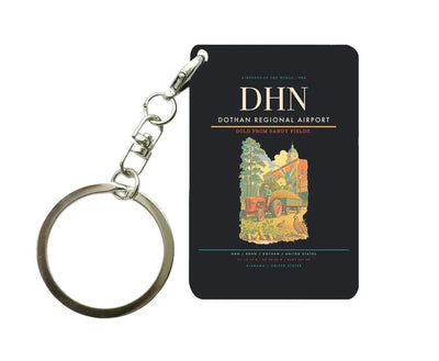 Dothan Regional Airport (DHN) design on black key chain