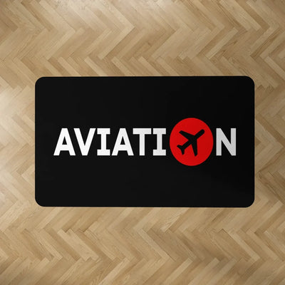 Aviation design on durable carpet pile with non-slip backing rectangle carpet floor mat.