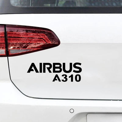 Airbus A310 & Text Car aviation design car sticker in weather-resistant vinyl.