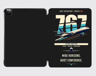 Boeing 767-300ER design on black ipad tablet case
